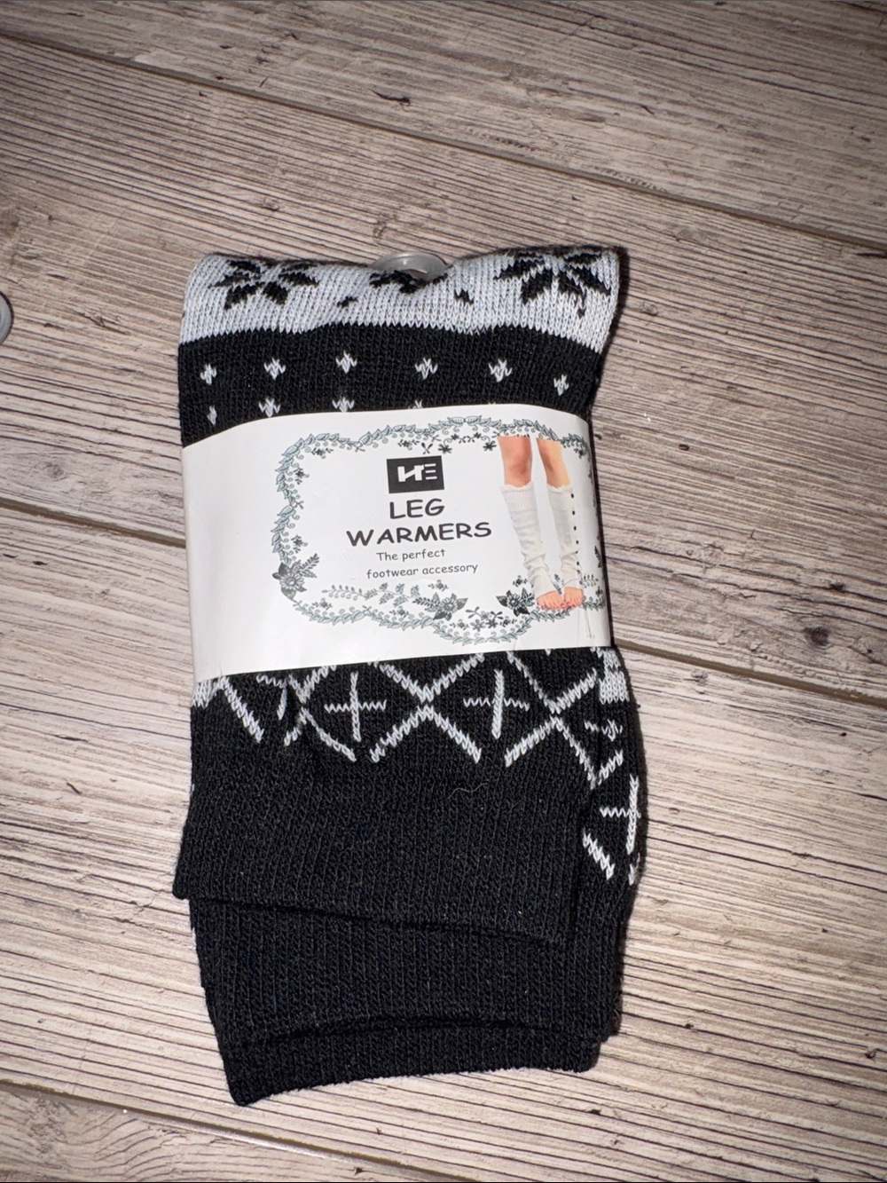 NWT leg warmers Grey and black